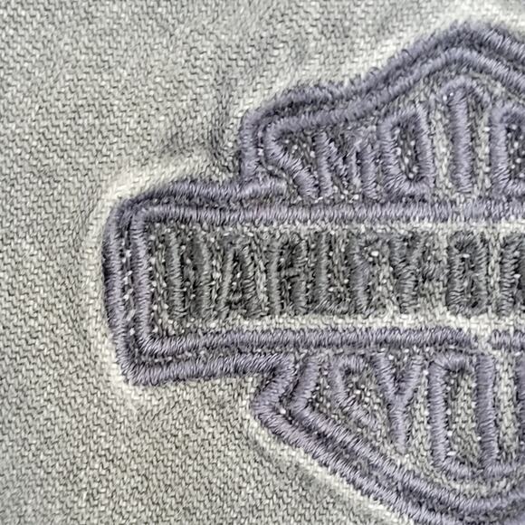 Harley-Davidson Denim Button Shirt Womens Medium 20x26 Gray - Picture 10 of 16